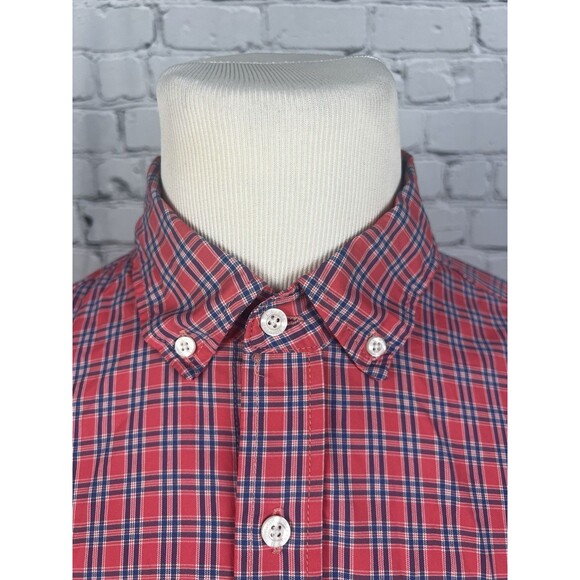 L.L.Bean Performance Shirt Men Large Slightly Fitted Nylon,Spandex Orange,Blue - Picture 6 of 7